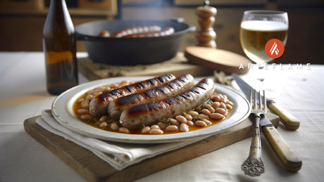 Grilled French Cassoulet Sausages with White Beans