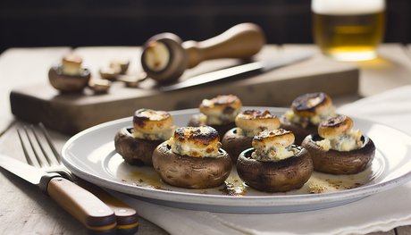 French Roquefort-Stuffed Grilled Mushrooms