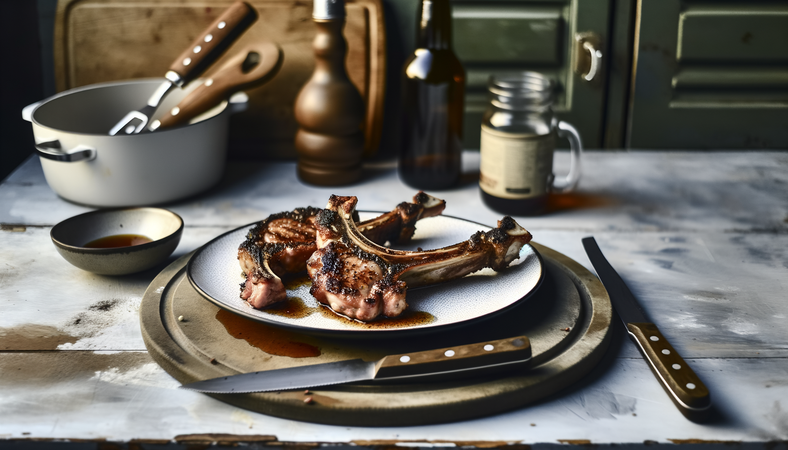 Alaska Wild Boar Chops on the Grill