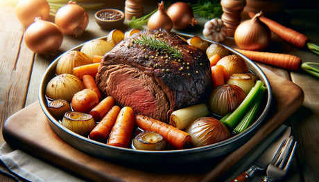 beautifully cooked pot roast on a serving platter