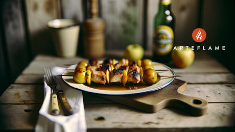Swedish Pork and Apple Skewers with Mustard Glaze