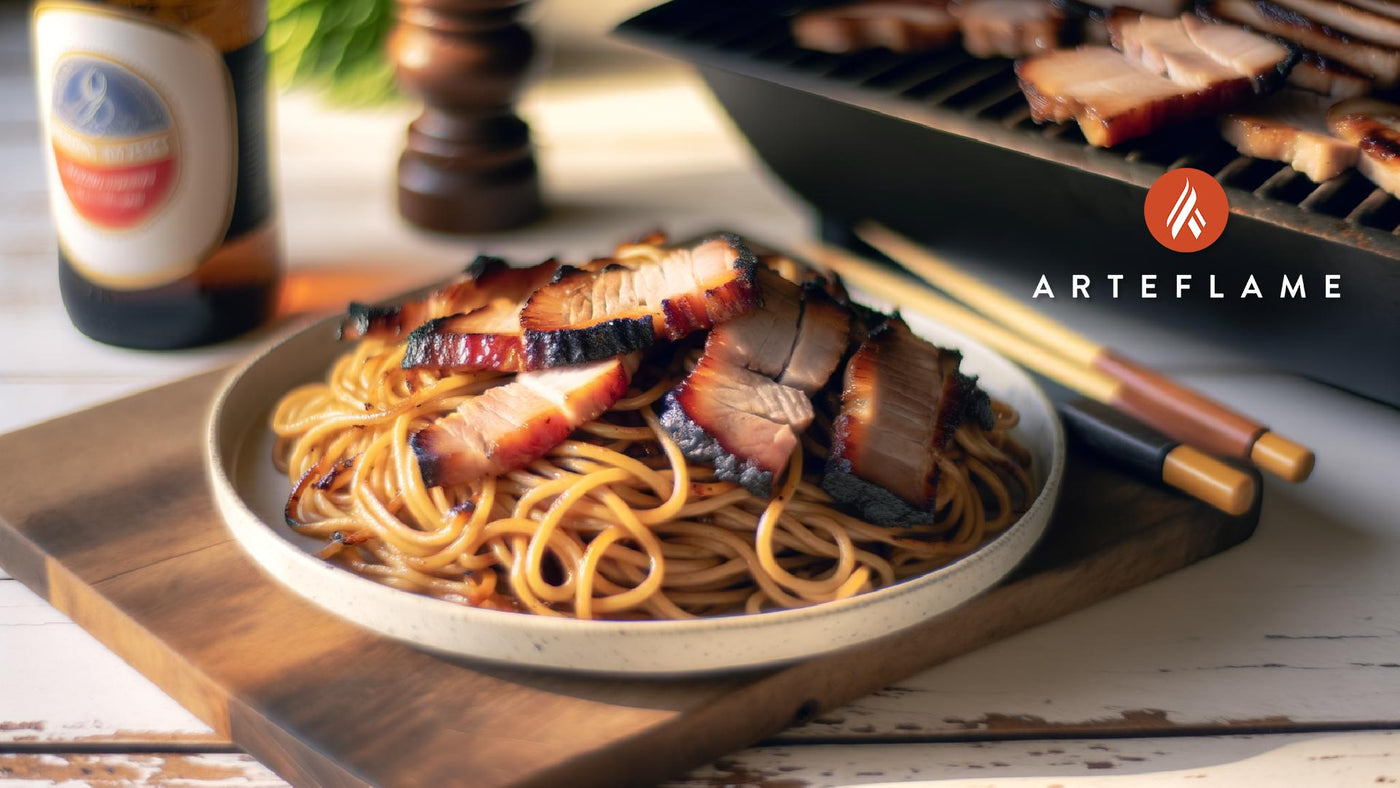 Hawaiian Grilled Saimin Noodles with Char Siu Pork