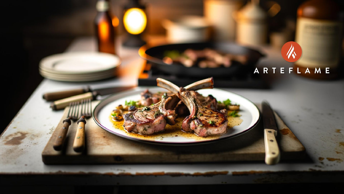 Grilled Wisconsin Lamb Chops on Arteflame