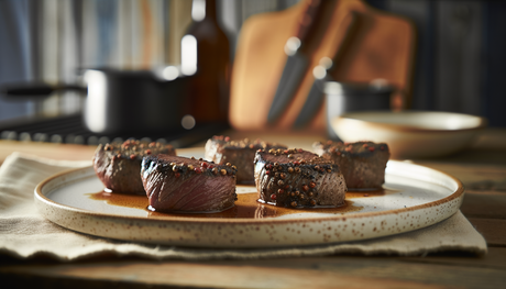 Canadian Grilled Venison Medallions with Juniper Crust