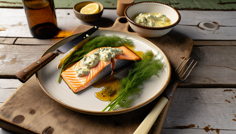 Swedish Salmon Fillet with Dill Butter