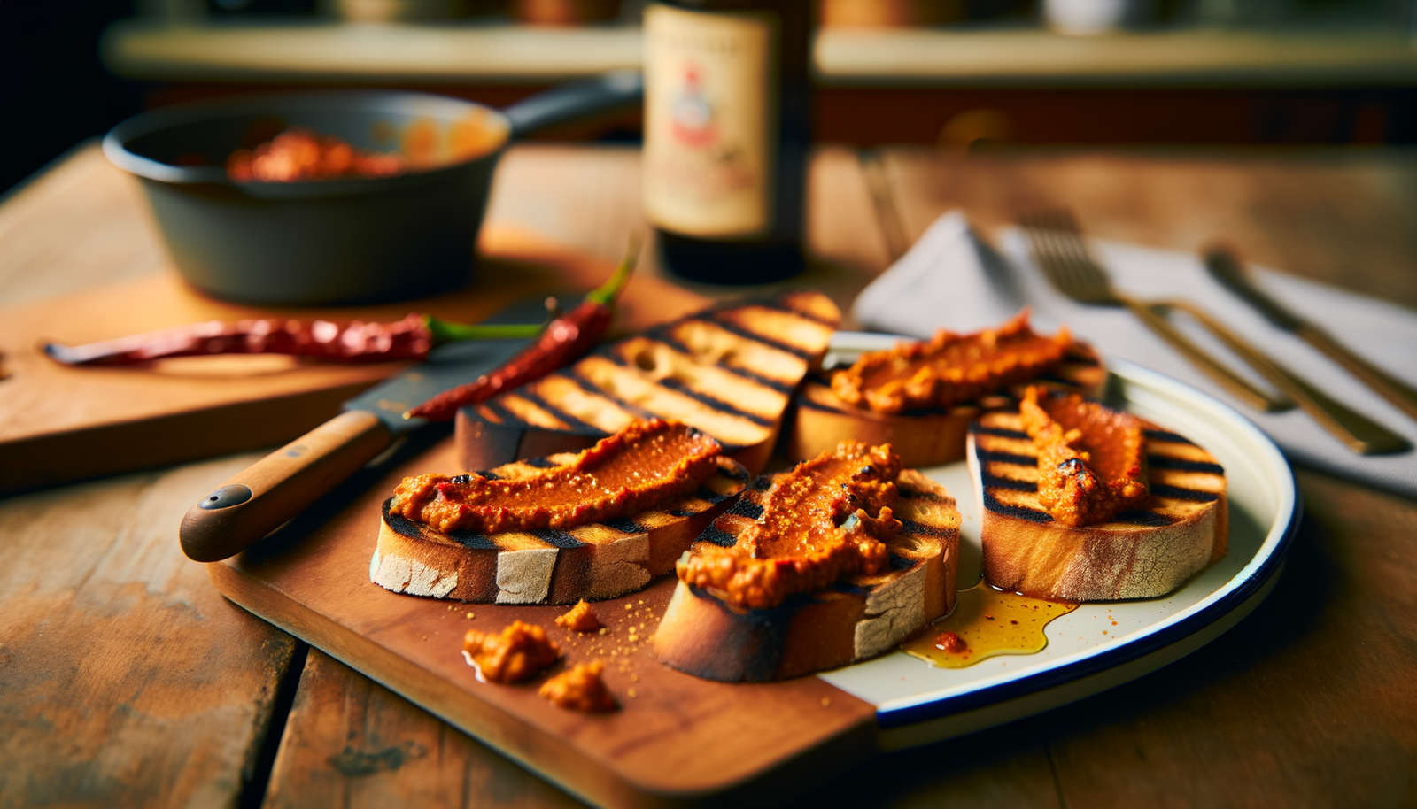 Spicy Italian Grilled Nduja Crostini