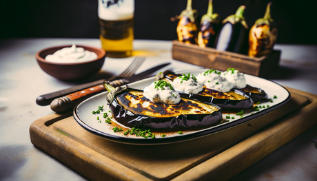 Polish Grilled Eggplant with Sour Cream