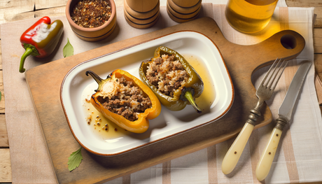 Albanian Stuffed Grilled Bell Peppers