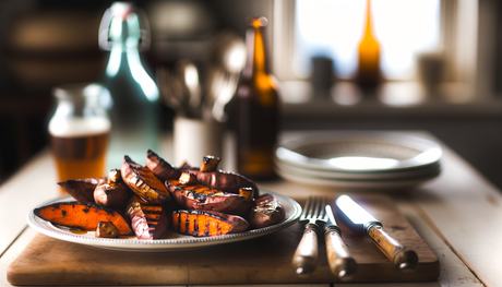 California Grilled Sweet Potatoes with Maple Glaze