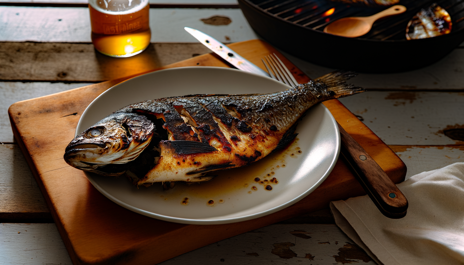 Grilled Whole Connecticut Bluefish on the Arteflame