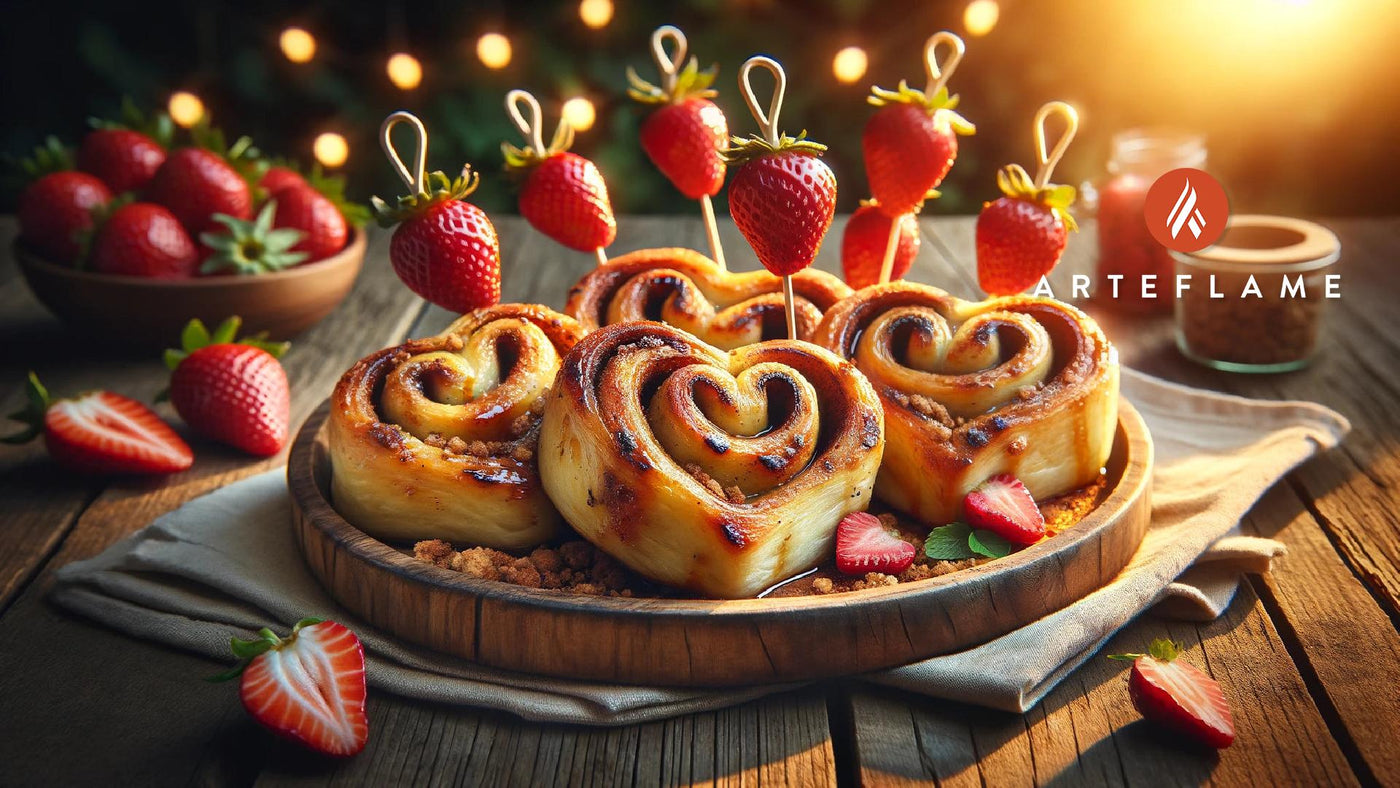 Grilled Cinnamon Roll Hearts: A Sweet Arteflame Grill Recipe