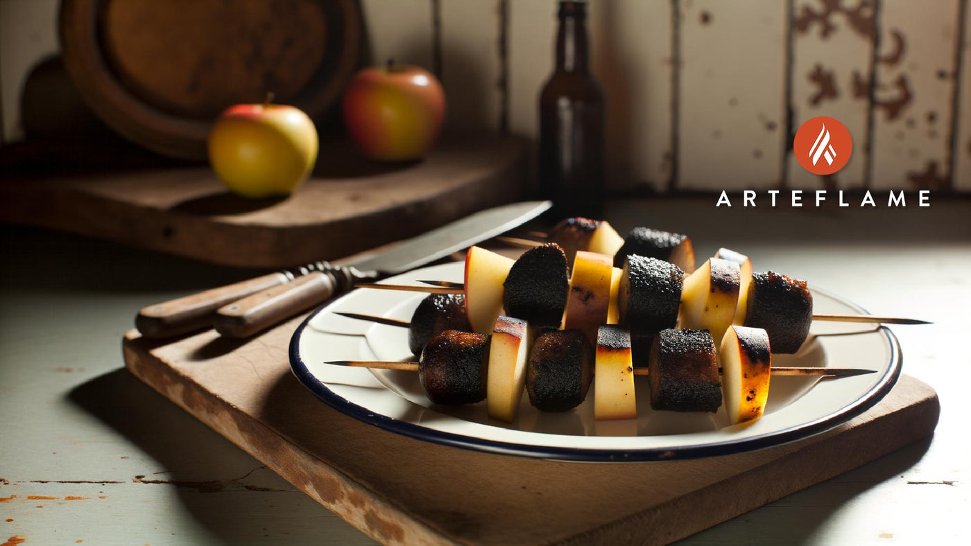 Scottish Grilled Black Pudding and Apple Skewers