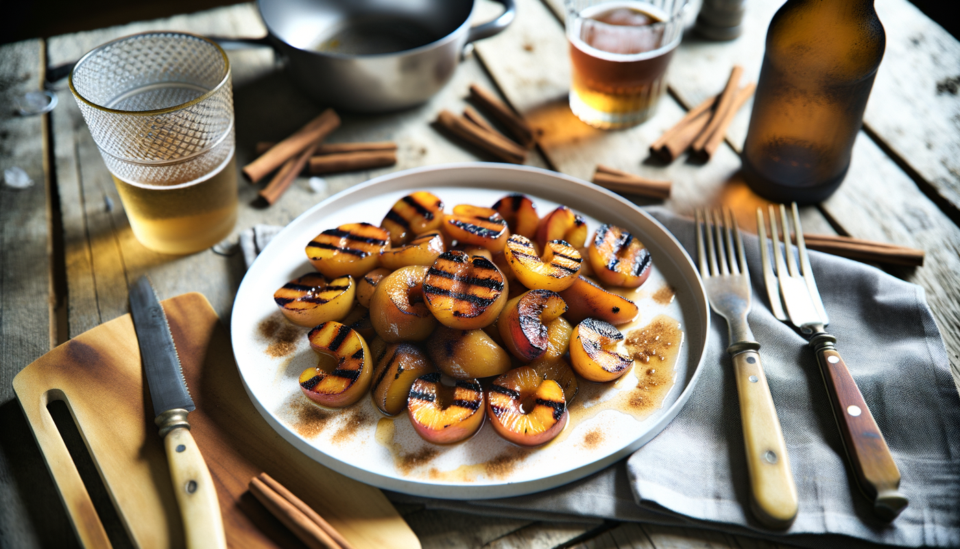 Grilled Kansas Cinnamon Sugar Peaches