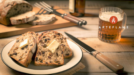 British Toasted Bara Brith with Butter on the Grill