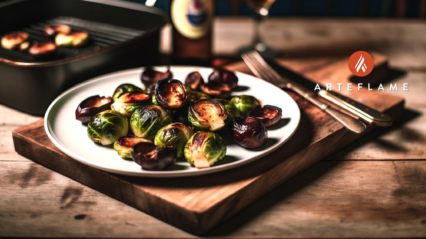 Belgian Grilled Brussels Sprouts with Chestnuts