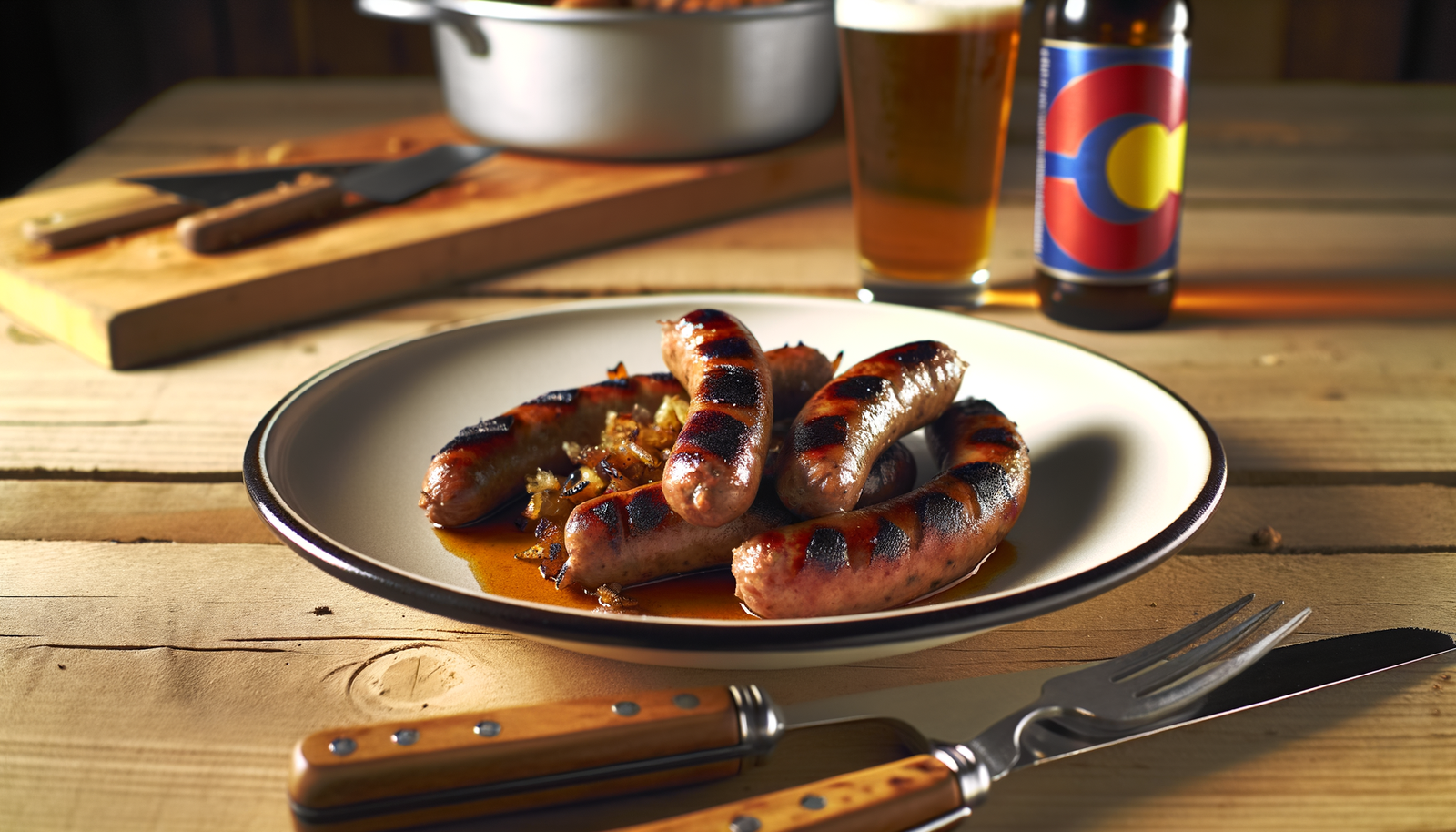 Colorado Beer Brats Grilled to Perfection