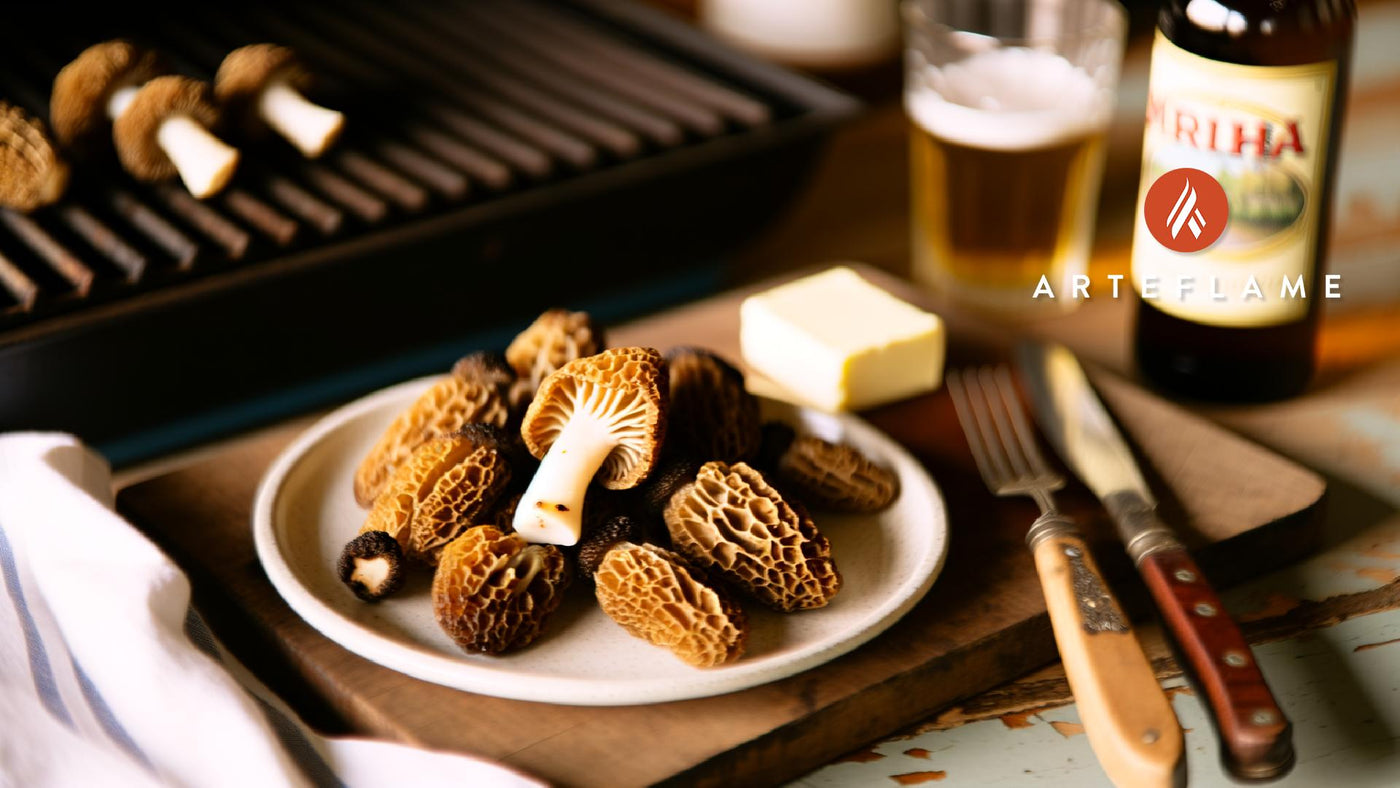 Grilled Idaho Morel Mushrooms with Butter & Garlic