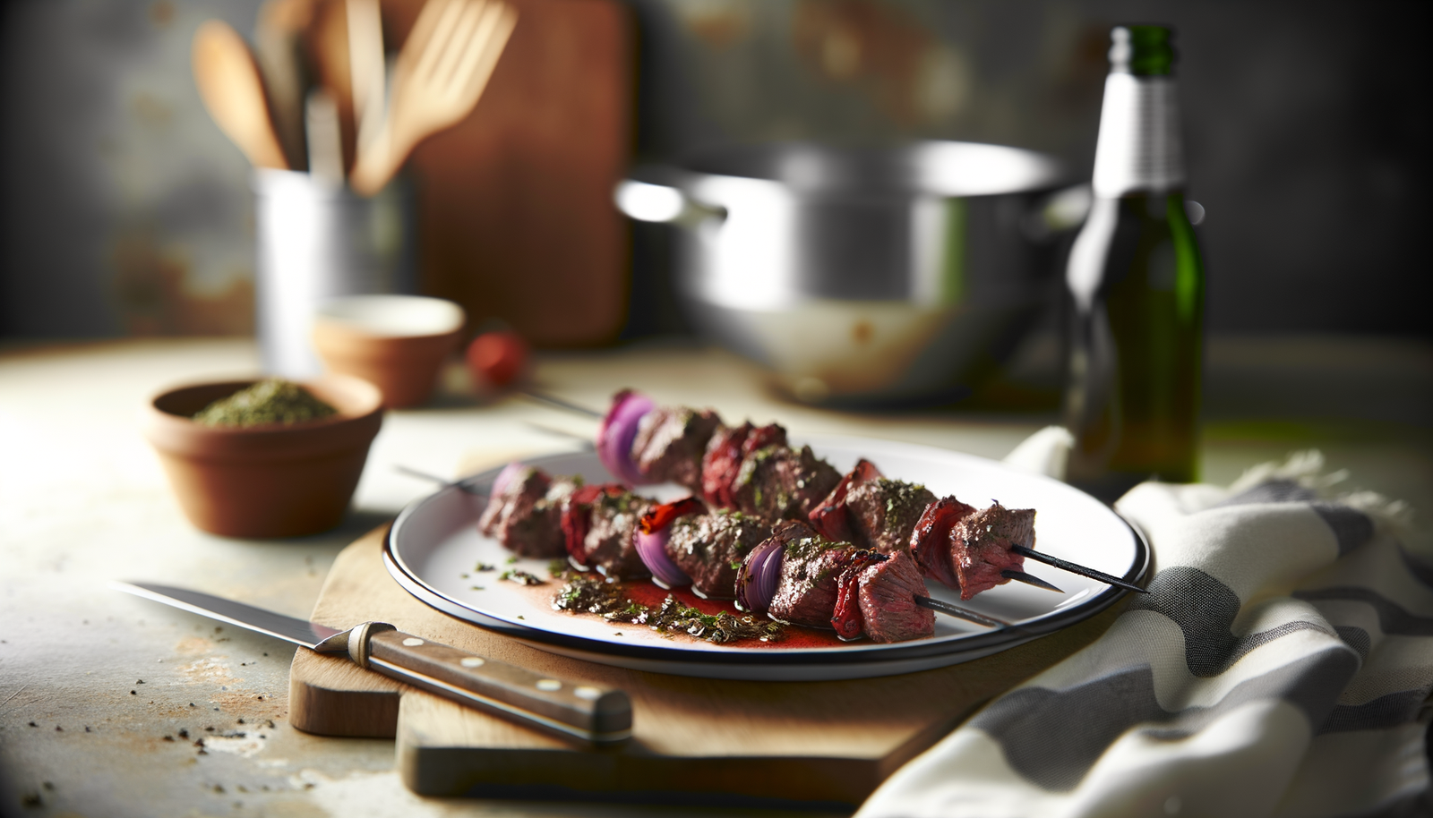 French Burgundy-Style Grilled Beef Skewers