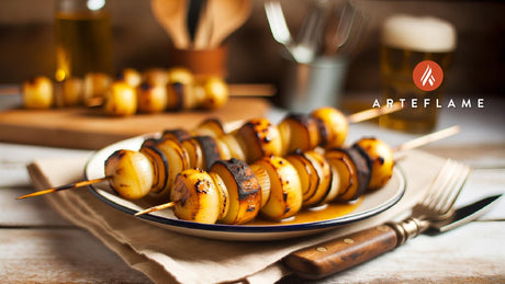 Grilled Michigan Rutabaga and Onion Skewers