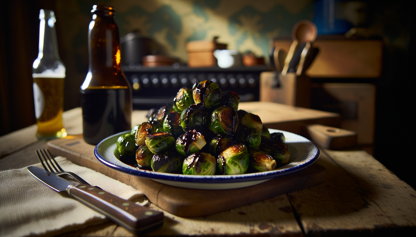 British Charred Brussels Sprouts with Balsamic Glaze