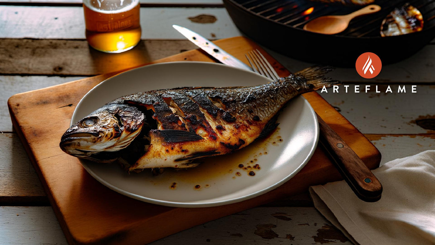 Grilled Whole Connecticut Bluefish on the Arteflame
