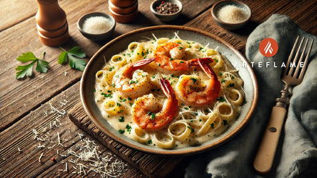 Arteflame Grilled Shrimp in Alfredo Sauce Recipe