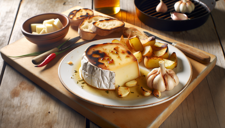 French Grilled Mont d'Or Cheese with Garlic