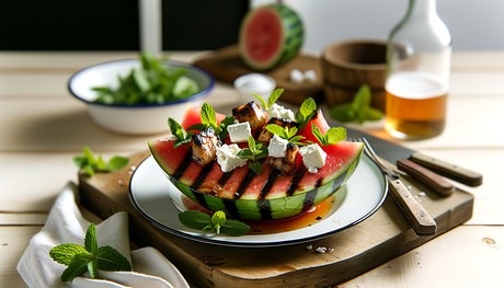 Grilled Arkansas Watermelon with Mint and Feta