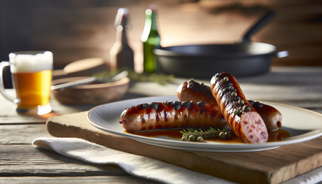 German Grilled Wild Boar Sausages with Juniper Berries