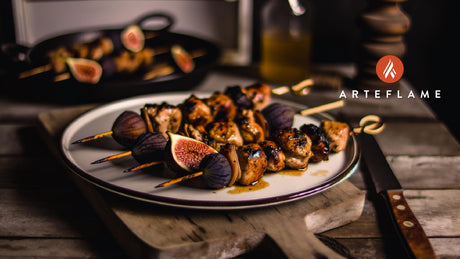 Grilled Balsamic Chicken and Connecticut Fig Skewers
