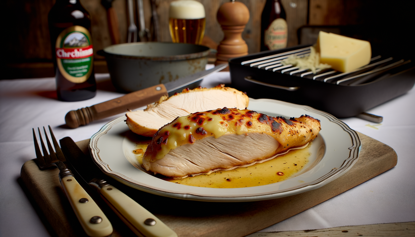 Swiss Cheese-Crusted Alpine Chicken Breast on the Grill