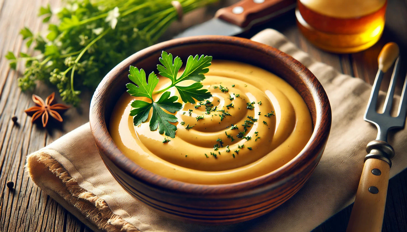 rich, creamy Béarnaise sauce, garnished with fresh herbs