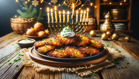 crispy golden-brown latkes, beautifully presented and ready to enjoy