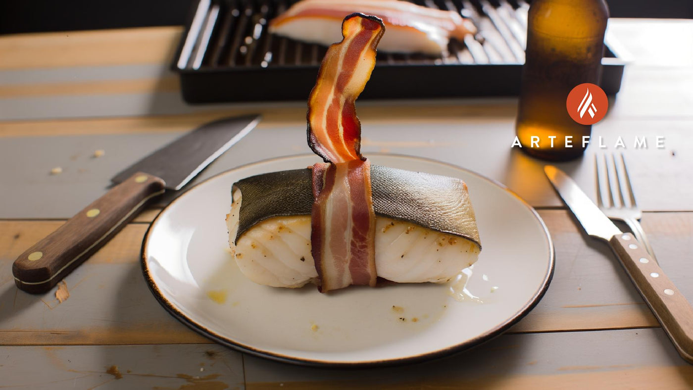 Oregon Style Bacon-Wrapped Halibut on Arteflame
