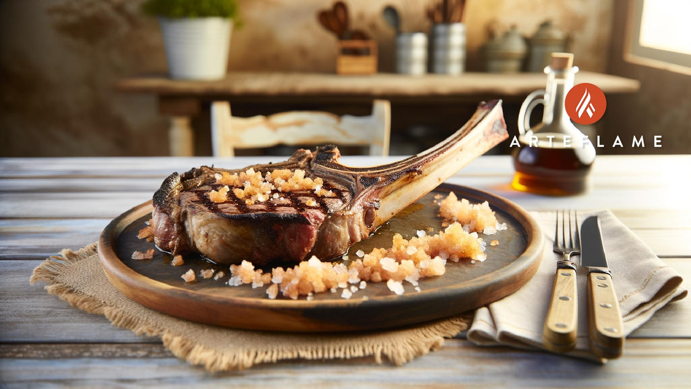 Grilled Spanish Tomahawk Steak with Smoked Salt