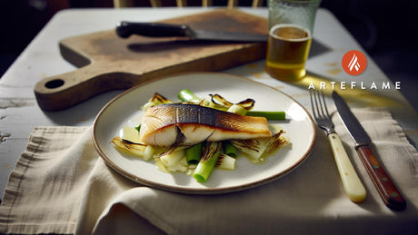 British Grilled Smoked Haddock on Buttered Leeks