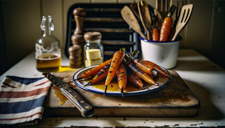 British Charred Carrots with Spiced Honey Glaze