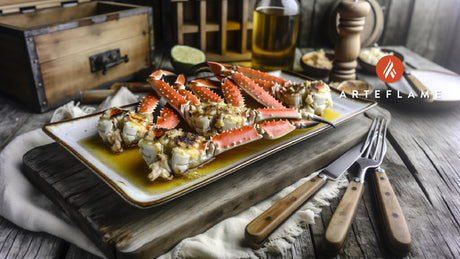 Grilled Maine Rock Crab Legs with Garlic Butter