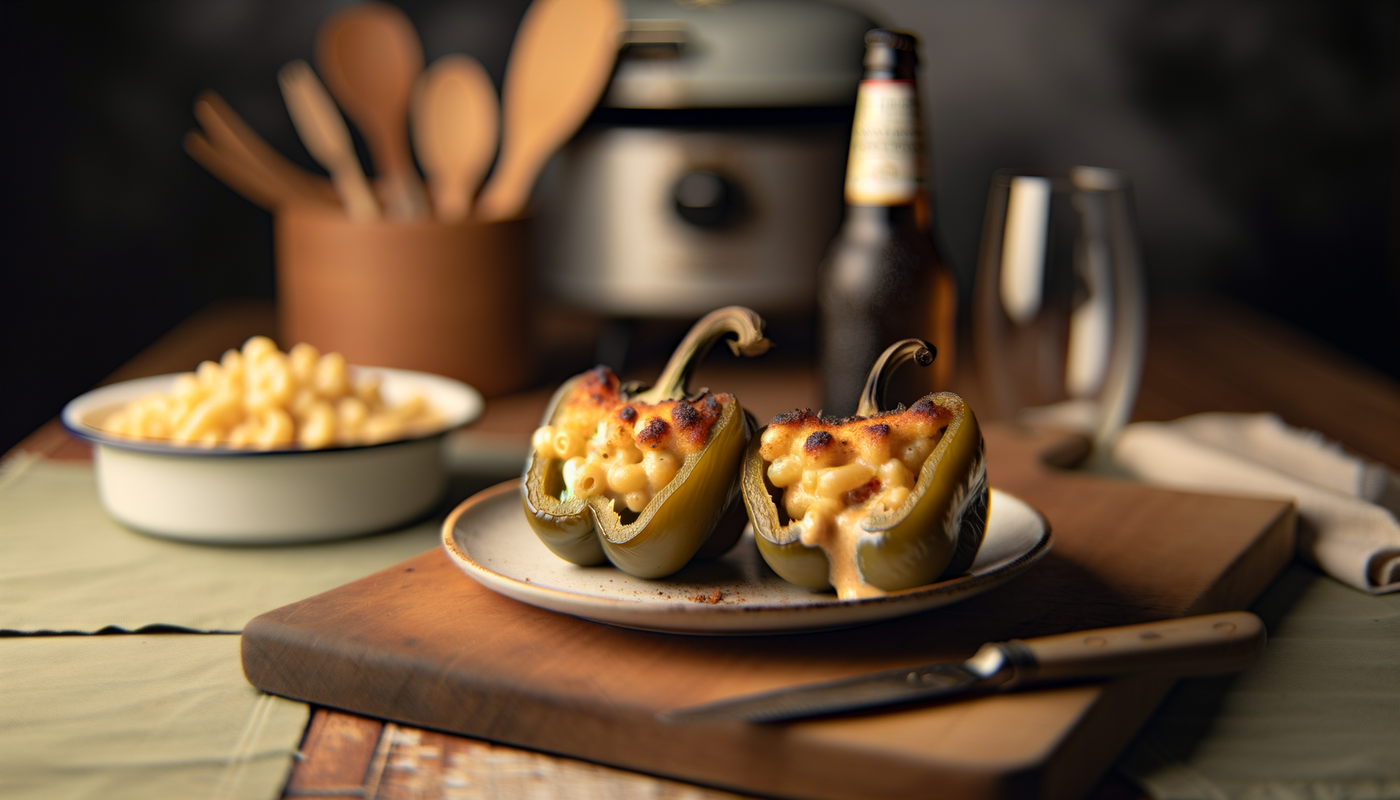 Kansas BBQ Mac and Cheese Stuffed Peppers