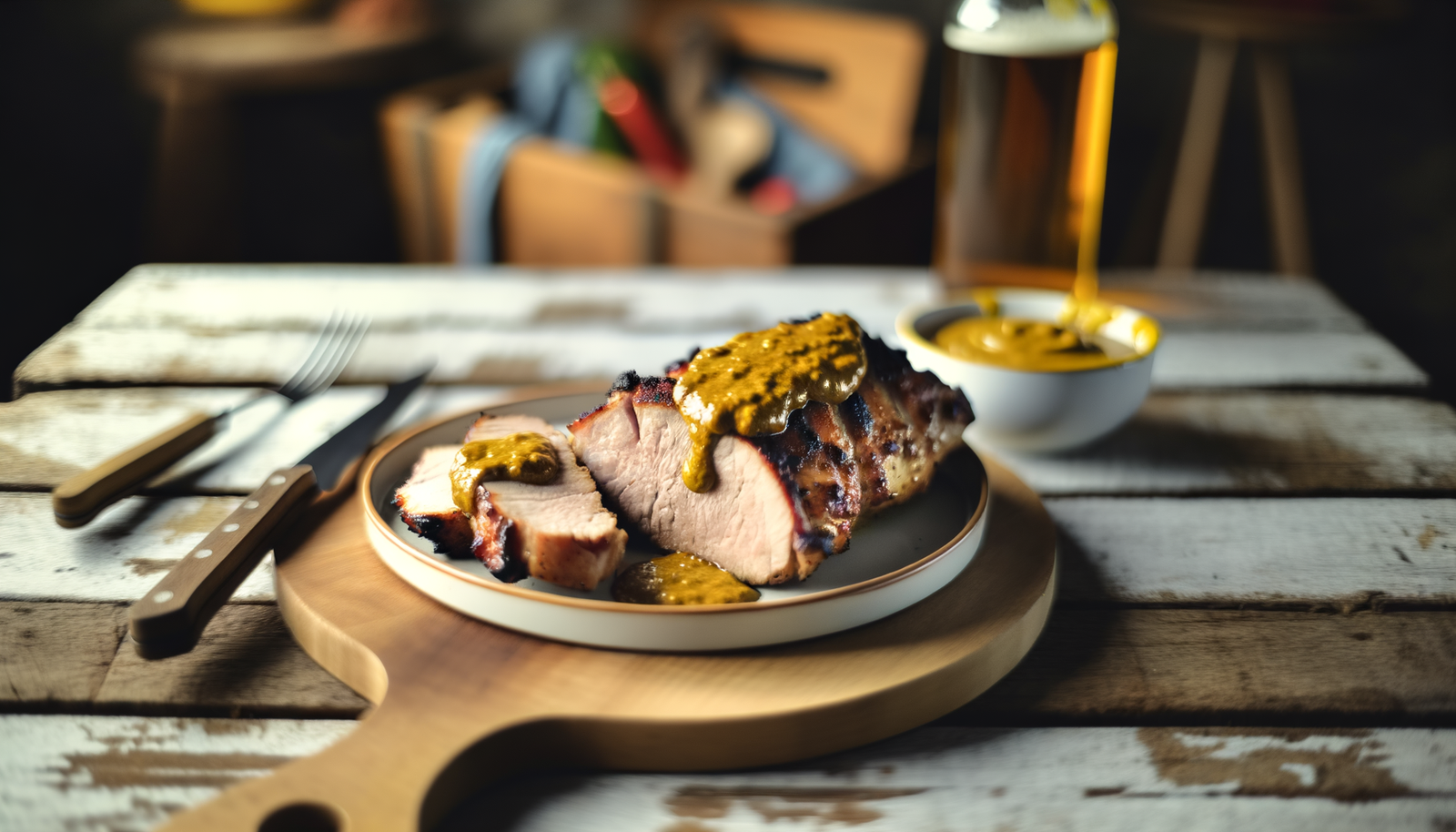 Polish Grilled Pork Loin with Mustard Glaze