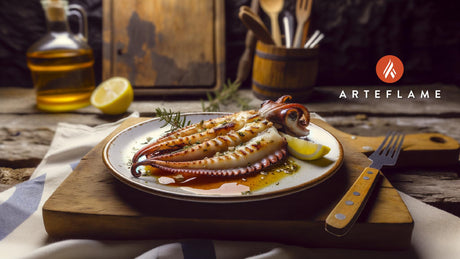 Greek Grilled Cuttlefish (Thrapsalo) on the Arteflame