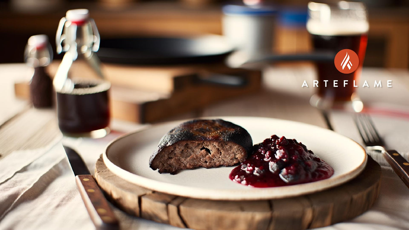 Swedish Grilled Blood Pudding with Lingonberry Sauce