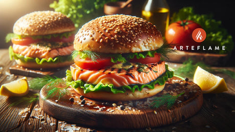 Grill Gourmet Wild Salmon Burgers with Homemade Sesame Buns on Arteflame - BBQ Masterclass