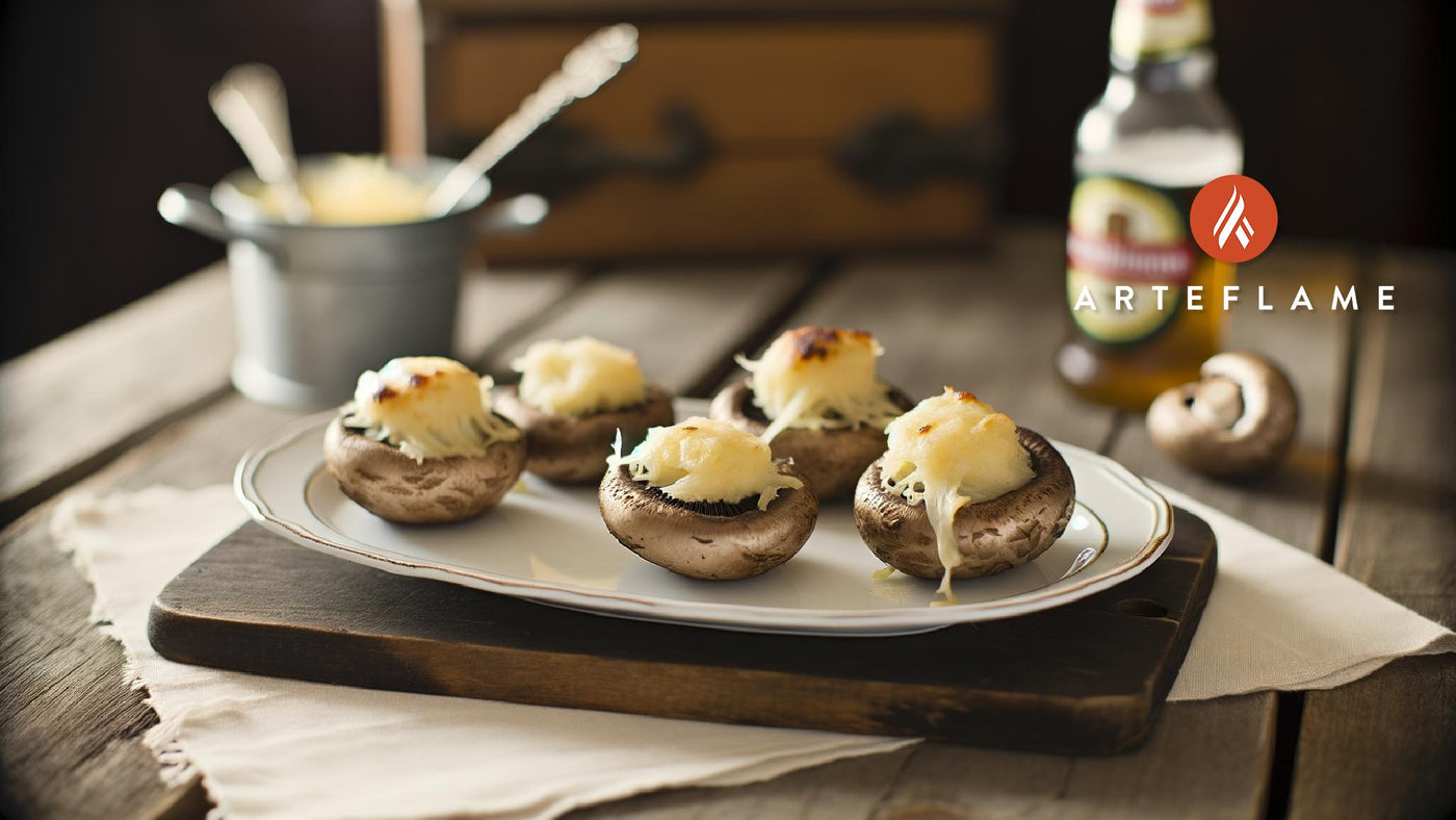 Irish Dubliner Cheese-Stuffed Mushrooms on Arteflame Grill