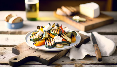 Swiss Winter Vegetable Grill with Melted Goat Cheese