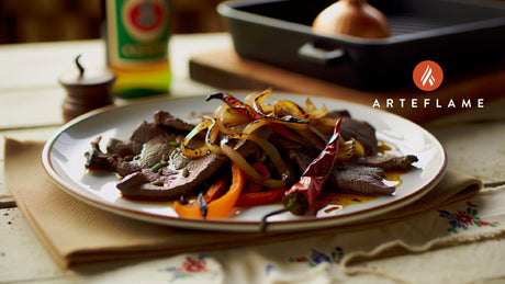 Albanian Style Grilled Veal Liver with Onions & Peppers