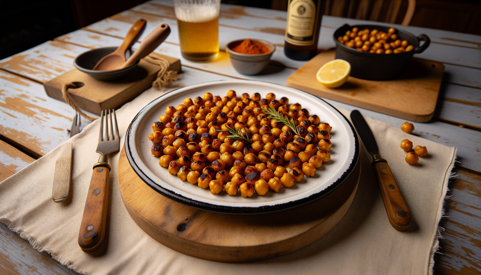 Spanish Grilled Chickpeas with Paprika and Rosemary