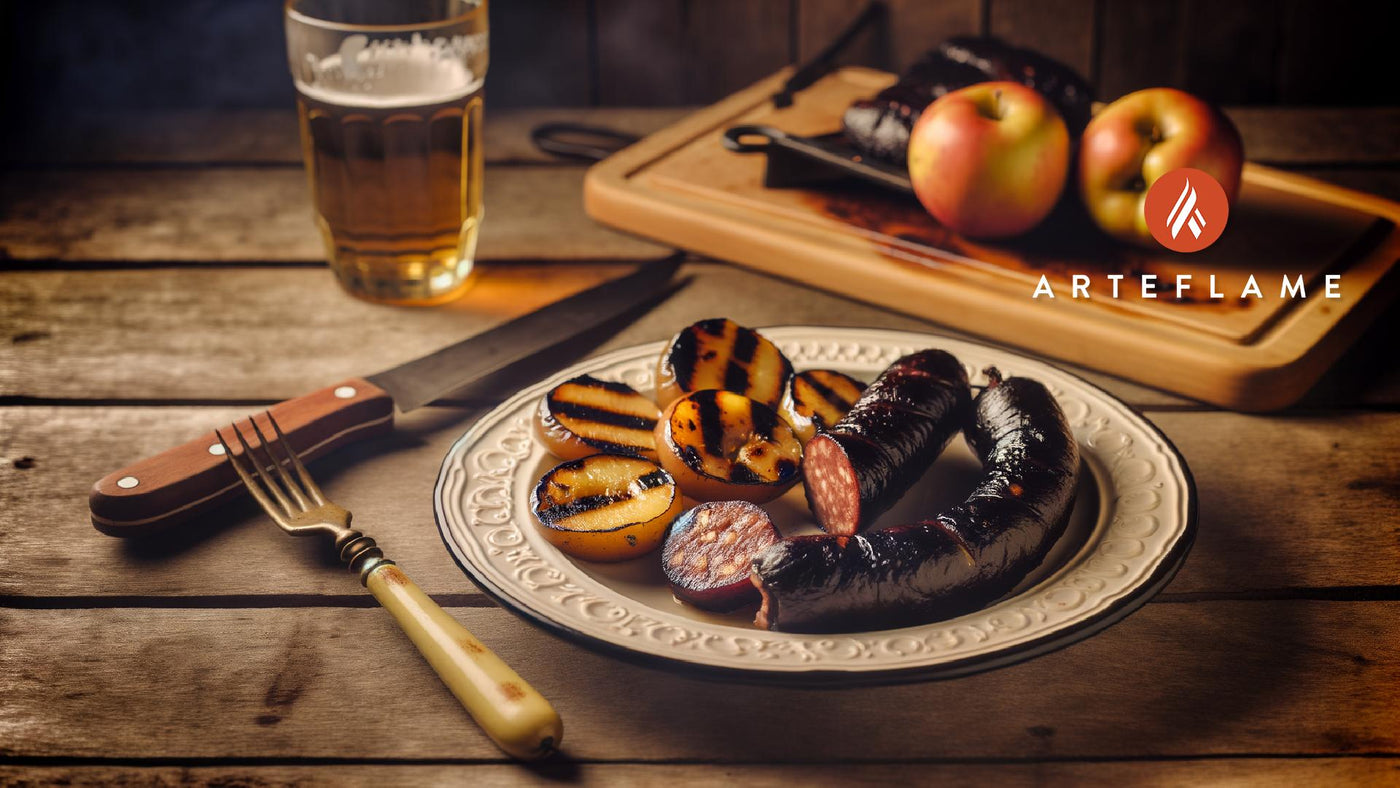 Grilled Polish Blood Sausage with Caramelized Apples