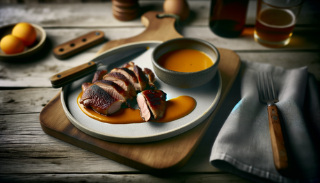 Swedish Winter BBQ Duck Breast with Orange-Mustard Sauce