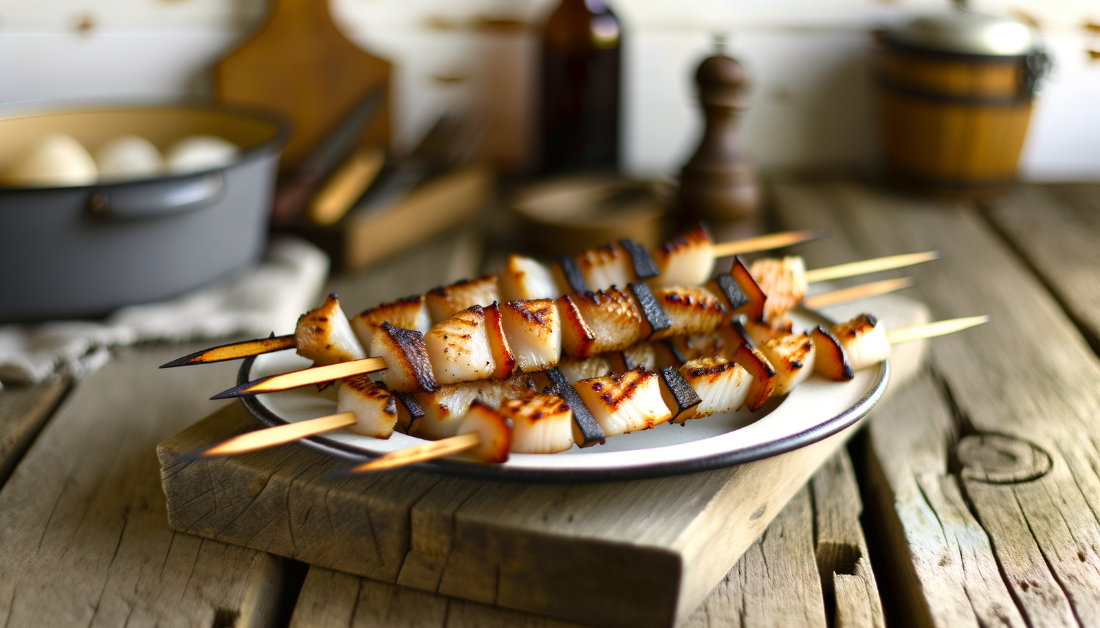 Flame-Grilled Norwegian Codfish Skewers